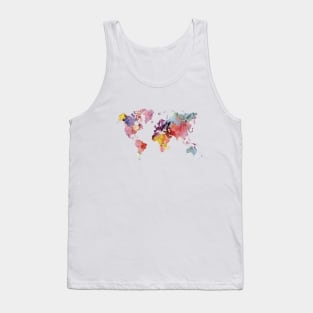 Watercolor world map, Africa centred Tank Top